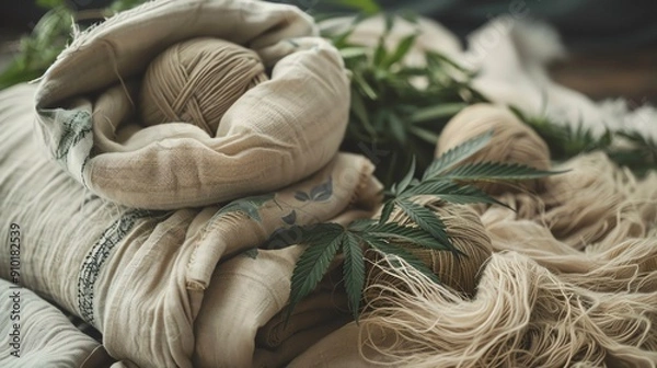 Obraz Hemp fibers used in textile manufacturing Ecofriendly clothing