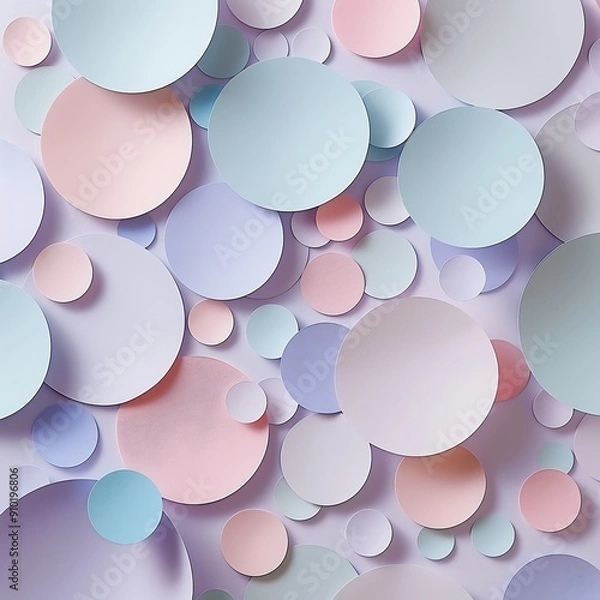 Fototapeta A vibrant assortment of delicate paper circles in varying sizes and hues, creating a whimsical festive pattern..