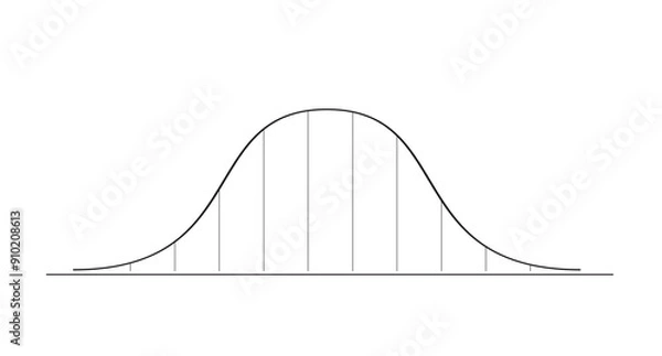 Obraz Bell curve graph. Gaussian or normal distribution graph. Probability theory mathematical function. Infographic, Giving, Parabola, Bell