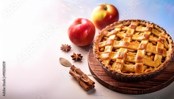 Fototapeta apple pie with cinnamon