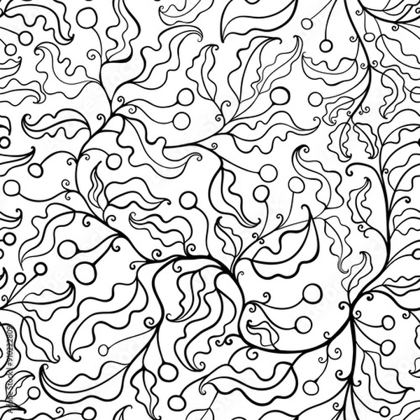 Fototapeta seamless pattern with leaves