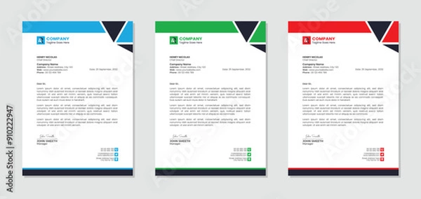 Fototapeta Letterhead template design for company business