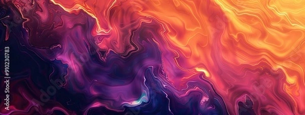 Obraz A bright abstract background with a swirling combination of orange and yellow colors, blue.
