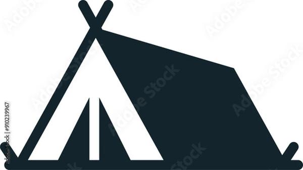 Obraz Minimalist camping tent icon representing outdoor adventure