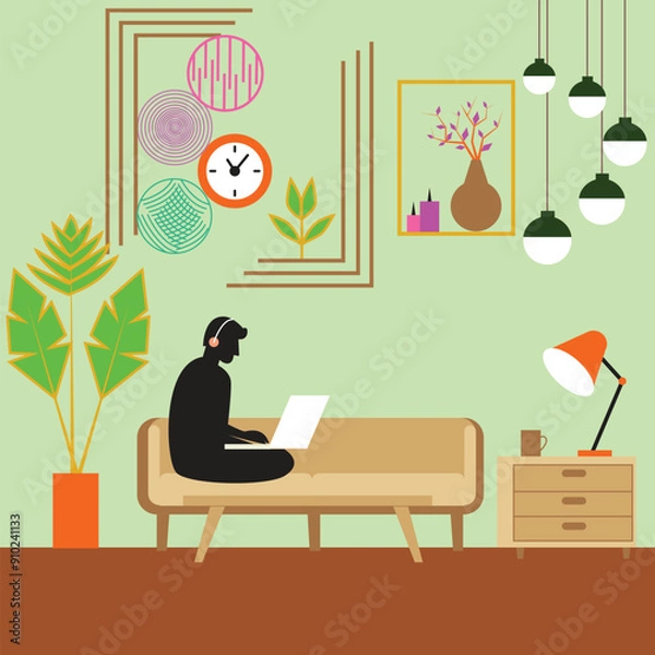 Obraz illustration of a person working in the office