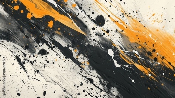 Fototapeta Illustration of ink and paint splatters