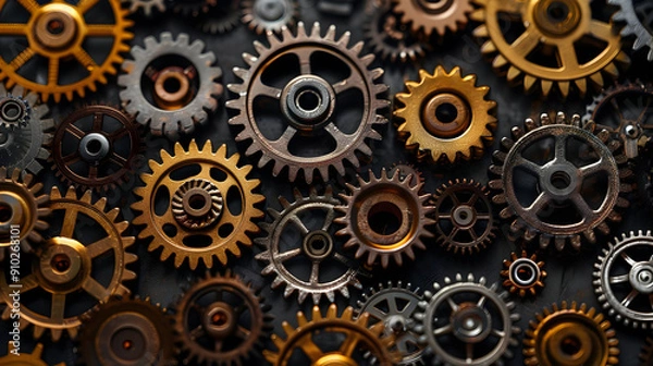 Fototapeta Steampunk Gears Background Image