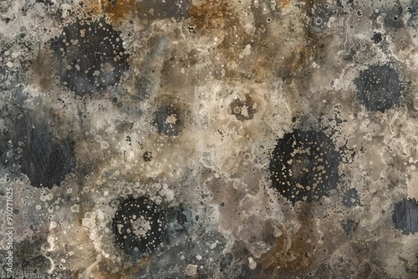 Obraz High-resolution abstract grunge texture with dark circular patterns and earthy tones, ideal for backgrounds or artistic projects.