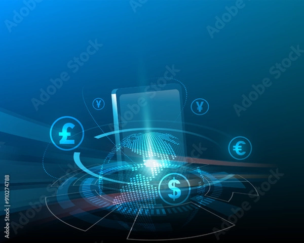 Obraz Stock market transfers and foreign currency exchange