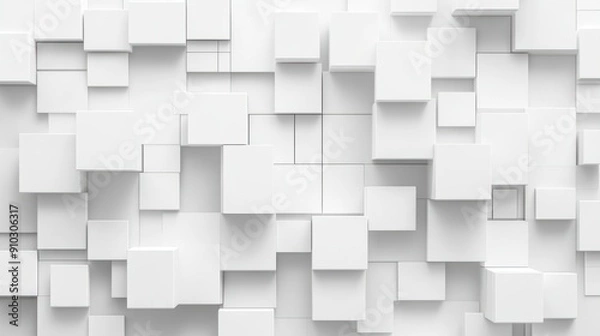 Fototapeta Abstract White Cube Wall