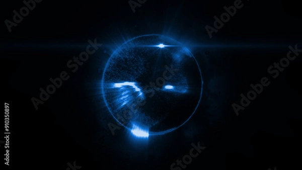 Fototapeta energy sector.Futuristic magical plasma circle  glows in space.
