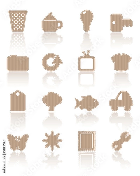 Fototapeta brown paper icons, set 2
