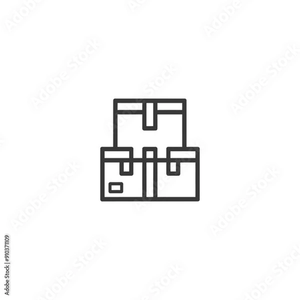 Fototapeta Line Art Icon of Stacked Cardboard Boxes