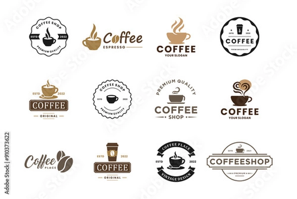 Obraz Set of vintage coffee badge logo design