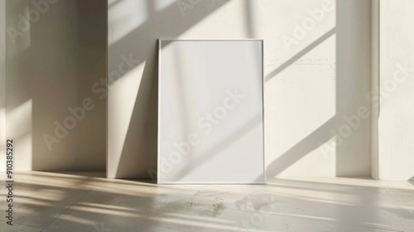 Fototapeta Mockup for a poster, painting or photograph in a minimalist interior