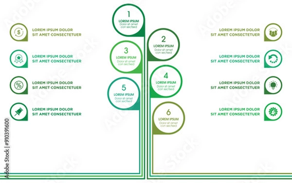 Fototapeta Tree Infographic Chart with Icons and Placeholder Text