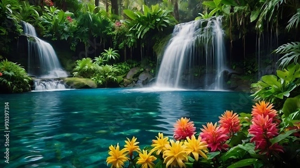 Obraz waterfall in the forest