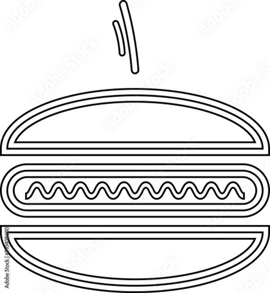 Obraz Food vector flat silhouette collection