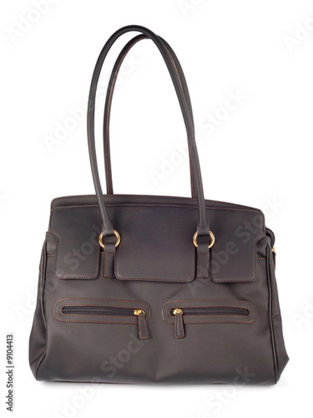 Obraz Brown woman bag isolated with clipping path over white