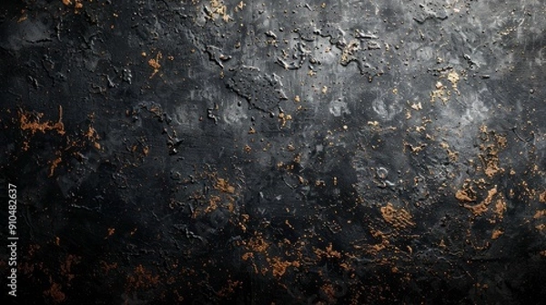 Obraz Gritty black grunge texture background with vignette effect