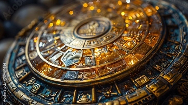 Fototapeta Close-Up of An Intricately Designed Ancient Artifact