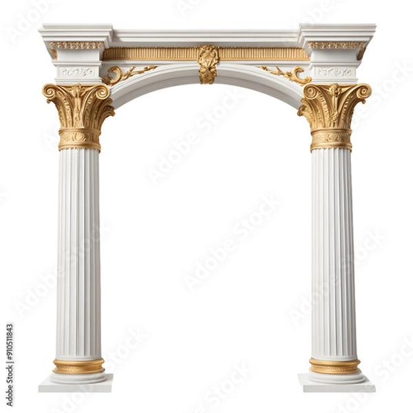 Fototapeta Column Arch isolated on transparent background