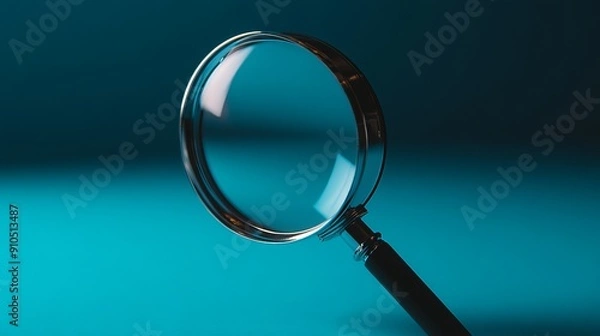 Fototapeta Magnifying glass with a solid-color background