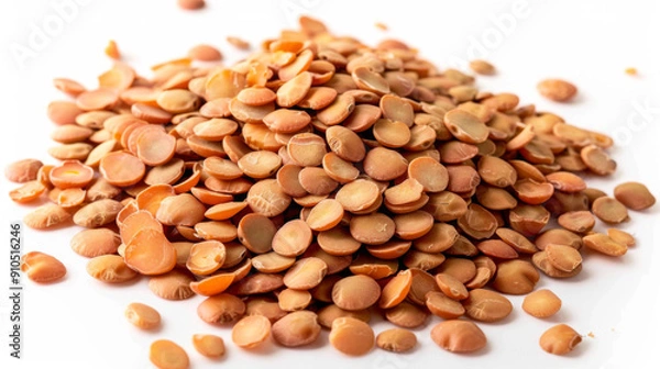 Fototapeta A whole pile of lentils isolated on white