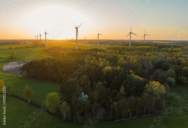 Obraz wind turbines in the field