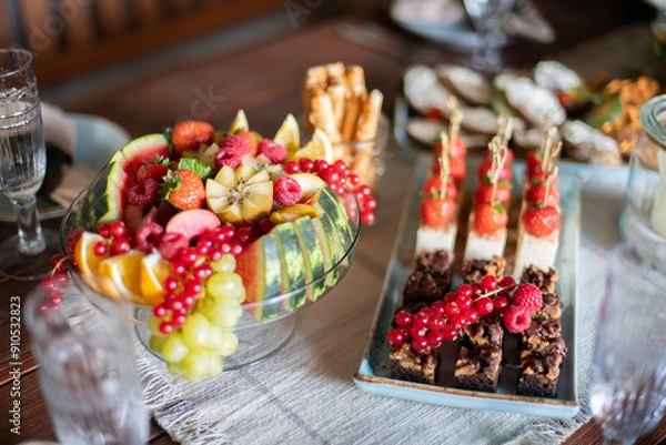Obraz Obst und Dessert Buffet