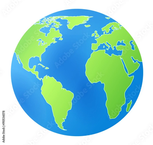 Fototapeta Vector beautiful icon with stylized earth on white background