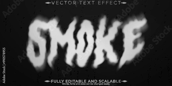Fototapeta Smoke editable text effect, editable ghost and eerie text style
