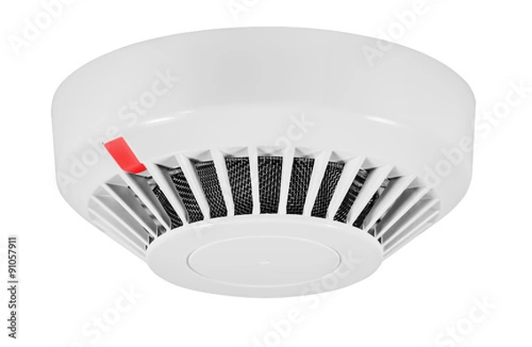 Fototapeta Fire detector isolated on white