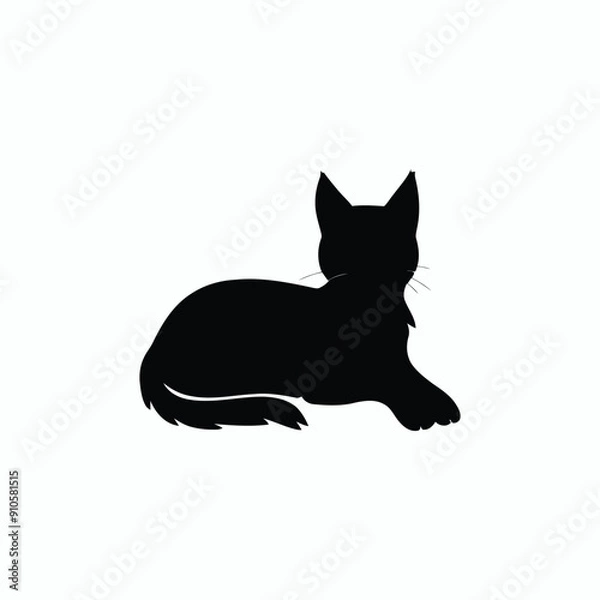 Fototapeta Cat silhouette set animals vector template illustration
