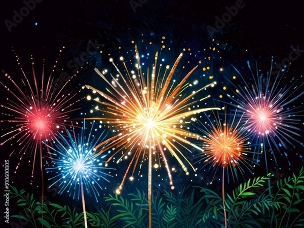 Obraz Fireworks Display in the sky