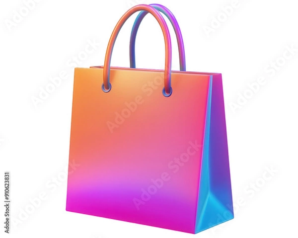 Fototapeta A shopping bag isolated on white transparent background