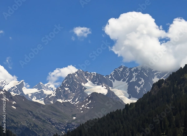 Obraz mountains and clouds