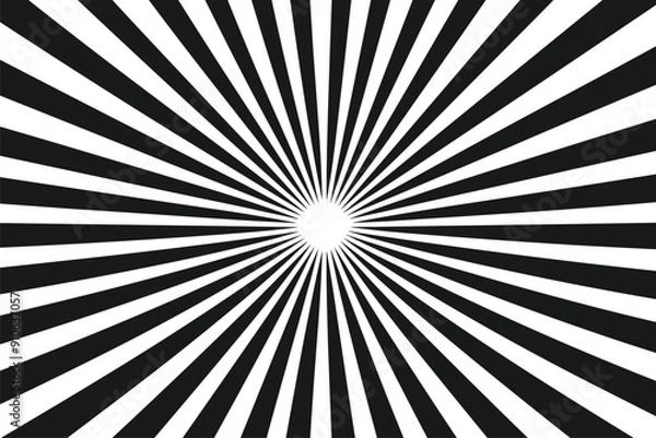 Fototapeta Abstract black and white sunburst light background, Sunburst vector element,  Radial sunburst stripes vector, Sunburst element radial stripes