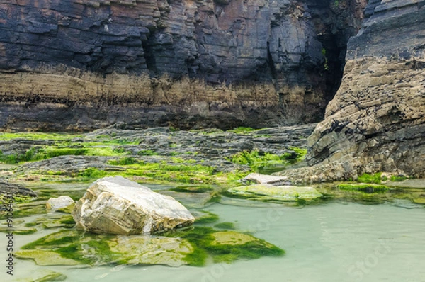 Obraz rocks on the ocean close-up