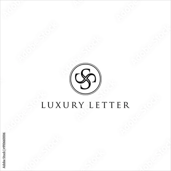 Fototapeta luxury initial S or SS letter logo design for business fashion or boutique