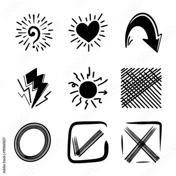 Obraz Doodle element set, for concept design.