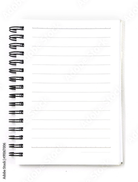 Obraz white notebook isolated with clipping path