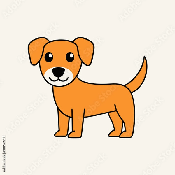Obraz Cute dog vector art illustration