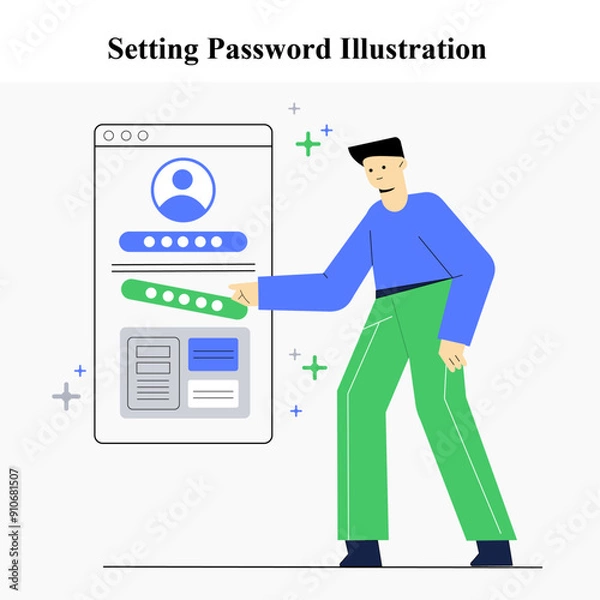 Fototapeta Setting Password Illustration
