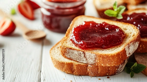 Obraz Delicious toasts and jam
