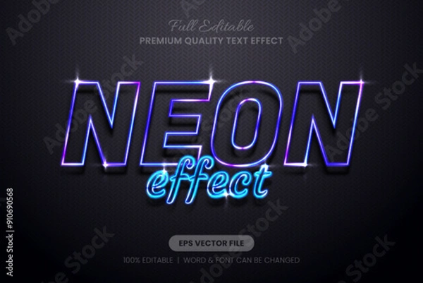 Fototapeta Neon Effect Editable Text Effect, Font Graphic Style