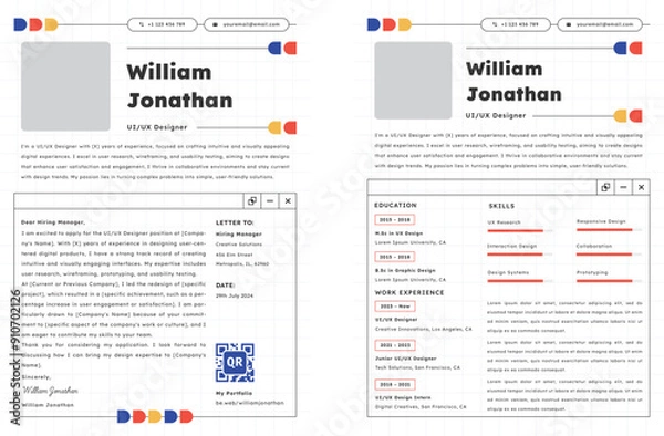 Fototapeta Creative CV Resume UI UX Designer