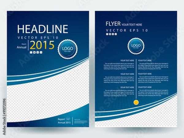 Fototapeta Abstract vector modern/ flyer design / brochure design template / annual report /book cover /  corporate identity template /in an A4 page