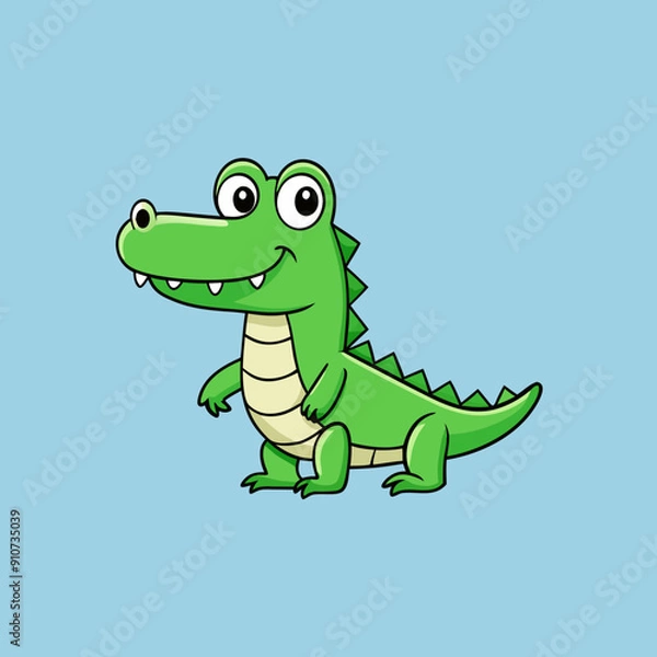 Fototapeta Crocodile cartoon colour vector illustration design