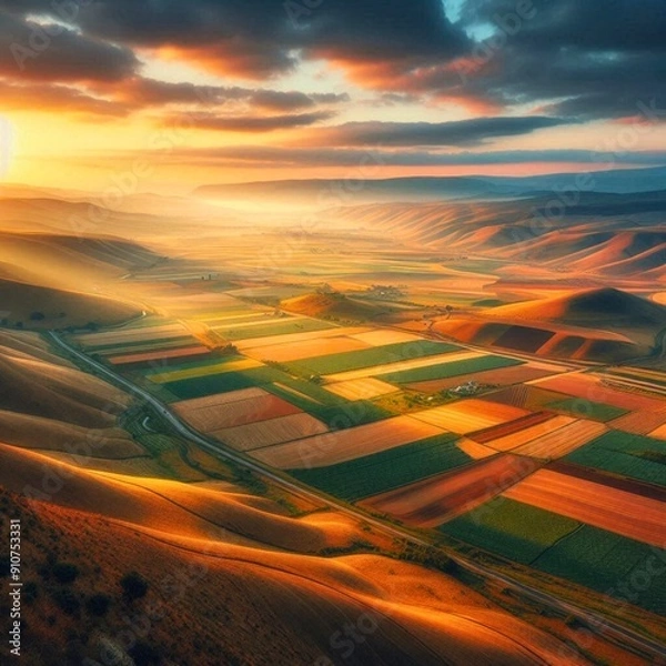 Obraz sunset in the field